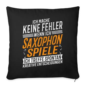 Saxophon Musiker Kreativer Saxophonspieler - Sofakissenbezug 45 x 45 cm - Schwarz - Vorne