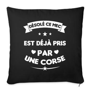 Mec Avec Corse Cadeau Couple Saint Valentin - Housse de coussin décorative 45 x 45 cm - noir - Devant