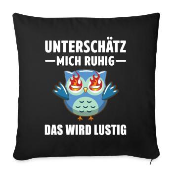 Sarcasm Owl Motif Saying Irony Statement - Sofa pillowcase 17,3'' x 17,3'' (45 x 45 cm) - black - Front