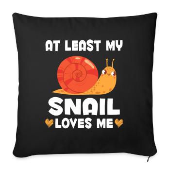 L’escargot m’aime les femmes Drôle d’escargot - Housse de coussin décorative 45 x 45 cm - noir - Devant