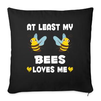Bees love me women funny beekeepers - Sofa pillowcase 17,3'' x 17,3'' (45 x 45 cm) - black - Front