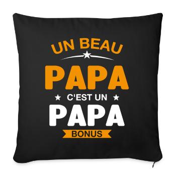 Un Beau Papa C'est un Papa Bonus - Housse de coussin décorative 45 x 45 cm - noir - Devant