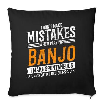Banjo Music Lover Lecteur de Banjo Créatif - Housse de coussin décorative 45 x 45 cm - noir - Devant