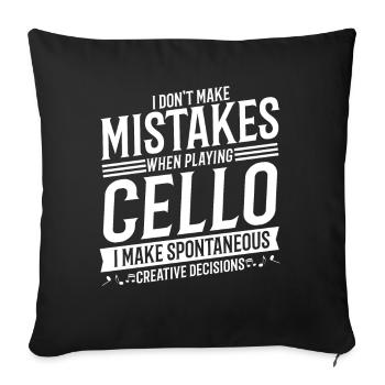 Cellist Musical Instrument Music Cello - Sofa pillowcase 17,3'' x 17,3'' (45 x 45 cm) - black - Front