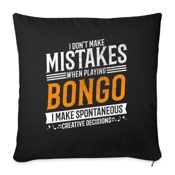 Bongo Music Lover Creative Bongo Player - Sofa pillowcase 17,3'' x 17,3'' (45 x 45 cm) - black - Front