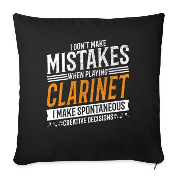 Clarinette Mélomane Créatif Clarinettiste - Housse de coussin décorative 45 x 45 cm - noir - Devant