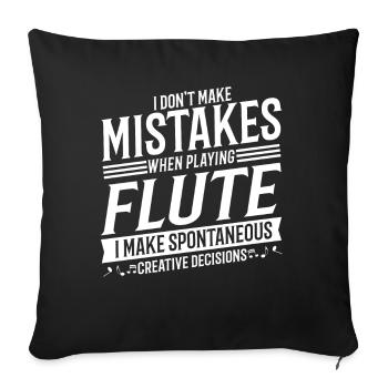 Flute Player Musical Instrument Music Flute - Sofa pillowcase 17,3'' x 17,3'' (45 x 45 cm) - black - Front