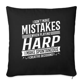 Harpiste Instrument de musique Musique Harpe - Housse de coussin décorative 45 x 45 cm - noir - Devant