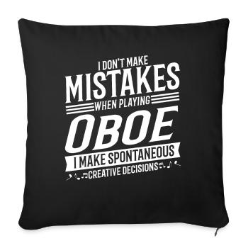 Oboe Player Musical Instrument Music Oboist - Sofa pillowcase 17,3'' x 17,3'' (45 x 45 cm) - black - Front
