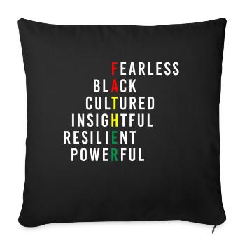 Mois noir intrépide de la culture noire - Housse de coussin décorative 45 x 45 cm - noir - Devant