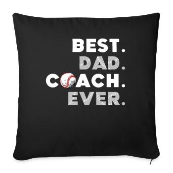 Meilleur entraîneur de père de tous les temps Fête des Pères - Housse de coussin décorative 45 x 45 cm - noir - Devant