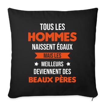 les meilleurs deviennent des beaux pères Cadeau - Housse de coussin décorative 45 x 45 cm - noir - Devant