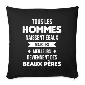 les meilleurs deviennent des beaux pères Cadeau - Housse de coussin décorative 45 x 45 cm - noir - Devant