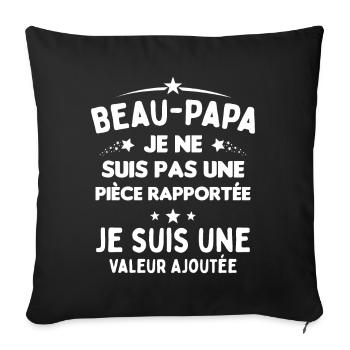 Beau Papa Je suis une Valeur Ajoutée - Housse de coussin décorative 45 x 45 cm - noir - Devant