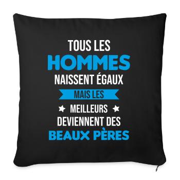 les meilleurs deviennent des beaux pères Cadeau - Housse de coussin décorative 45 x 45 cm - noir - Devant