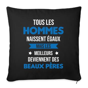 les meilleurs deviennent des beaux pères Cadeau - Housse de coussin décorative 45 x 45 cm - noir - Devant