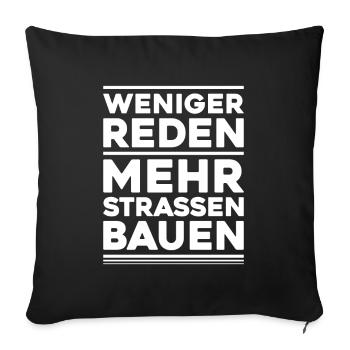 Straßenbauer Asphaltbauer Straßenbau - Sofakissenbezug 45 x 45 cm - Schwarz - Vorne