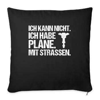 Straßenbauer Asphaltbauer Straßenbau - Sofakissenbezug 45 x 45 cm - Schwarz - Vorne