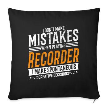 Recorder Music Lovers Recorder Players - Sofa pillowcase 17,3'' x 17,3'' (45 x 45 cm) - black - Front
