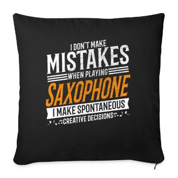 Saxophoniste Mélomane Saxophoniste créatif - Housse de coussin décorative 45 x 45 cm - noir - Devant