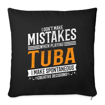 Tuba Music Lover Creative Tuba Player - Housse de coussin décorative 45 x 45 cm - noir - Devant