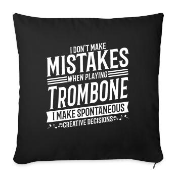 Tromboniste Instrument de musique Musique Tromboniste - Housse de coussin décorative 45 x 45 cm - noir - Devant