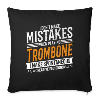 Trombone Music Lover Creative Trombonist - Housse de coussin décorative 45 x 45 cm - noir - Devant