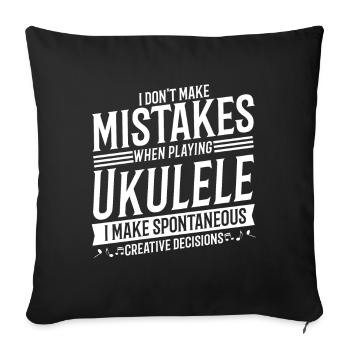 Joueur de ukulélé Musique d’instrument de musique Ukulélé - Housse de coussin décorative 45 x 45 cm - noir - Devant