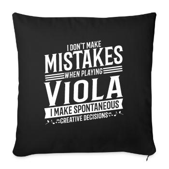 Viola Player Musical Instrument Music Violator - Housse de coussin décorative 45 x 45 cm - noir - Devant