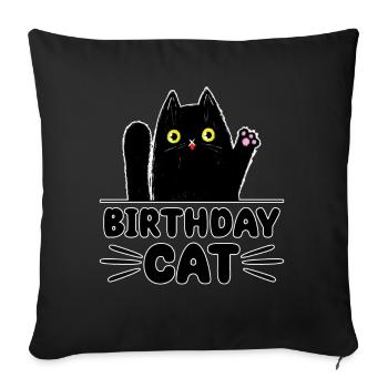 Geburtstag Katze Liebhaber Lustige Kitty - Sofakissenbezug 45 x 45 cm - Schwarz - Vorne