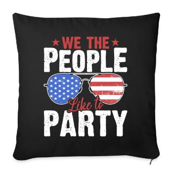 American Flag USA July 4th Party - Sofa pillowcase 17,3'' x 17,3'' (45 x 45 cm) - black - Front