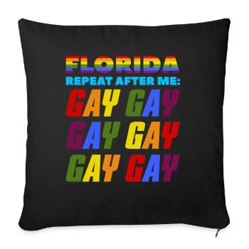 La Floride répète après moi la Gay LGBTQ Pride - Housse de coussin décorative 45 x 45 cm - noir - Devant