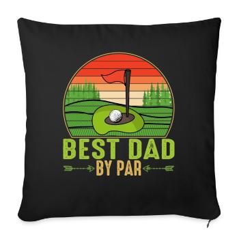 Best Dad By Par Fathers Day Matching Vintage - Sofa pillowcase 17,3'' x 17,3'' (45 x 45 cm) - black - Front