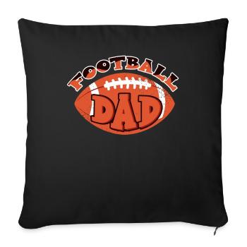 Journée de jeu de papa de football - Housse de coussin décorative 45 x 45 cm - noir - Devant