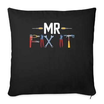 Mr Fix It Mécanicien Correspondance de la fête des pères - Housse de coussin décorative 45 x 45 cm - noir - Devant