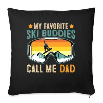 Les copains de ski m’appellent papa - Housse de coussin décorative 45 x 45 cm - noir - Devant