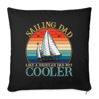 Voile Papa Rétro Coucher de Soleil - Housse de coussin décorative 45 x 45 cm - noir - Devant