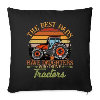 Tractor Best Dads Vintage Retro - Sofa pillowcase 17,3'' x 17,3'' (45 x 45 cm) - black - Front