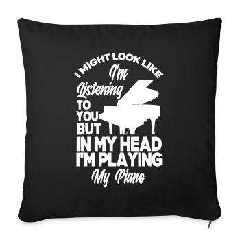 Funny Piano Player Piano Piano Pianist - Sofa pillowcase 17,3'' x 17,3'' (45 x 45 cm) - black - Front