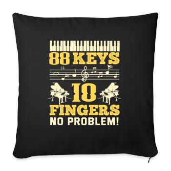 Funny Piano Player Piano Piano Pianist - Sofa pillowcase 17,3'' x 17,3'' (45 x 45 cm) - black - Front