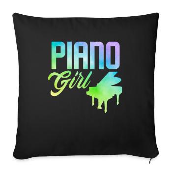Funny Piano Player Piano Piano Pianist - Sofa pillowcase 17,3'' x 17,3'' (45 x 45 cm) - black - Front