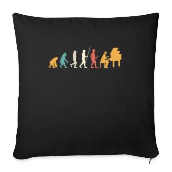 Funny Piano Player Piano Piano Pianist - Sofa pillowcase 17,3'' x 17,3'' (45 x 45 cm) - black - Front