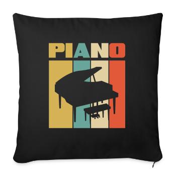 Funny Piano Player Piano Piano Pianist - Sofa pillowcase 17,3'' x 17,3'' (45 x 45 cm) - black - Front