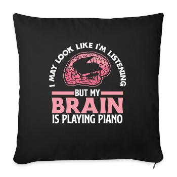 Funny Piano Player Piano Piano Pianist - Sofa pillowcase 17,3'' x 17,3'' (45 x 45 cm) - black - Front