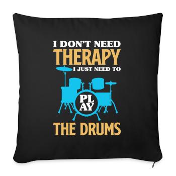 Cadeau de batteur de batterie - Housse de coussin décorative 45 x 45 cm - noir - Devant