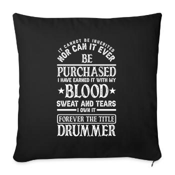 Cadeau de batteur de batterie - Housse de coussin décorative 45 x 45 cm - noir - Devant