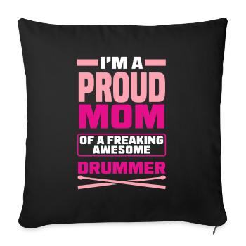 Cadeau de batteur de batterie - Housse de coussin décorative 45 x 45 cm - noir - Devant