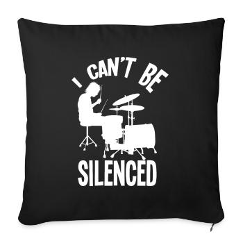 Cadeau de batteur de batterie - Housse de coussin décorative 45 x 45 cm - noir - Devant
