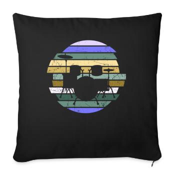 Cadeau de batteur de batterie - Housse de coussin décorative 45 x 45 cm - noir - Devant