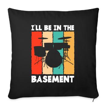 Cadeau de batteur de batterie - Housse de coussin décorative 45 x 45 cm - noir - Devant